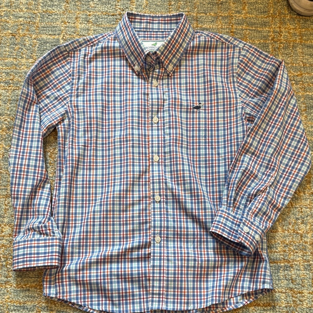 EUC Properly Tied long sleeve button down shirt boys YS 8